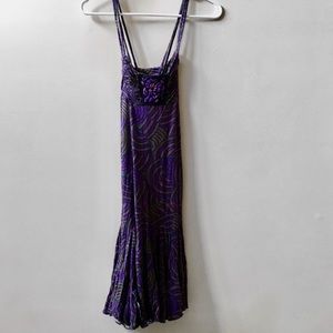 Free People Purple Geometric Print Midi Dress – Size Small